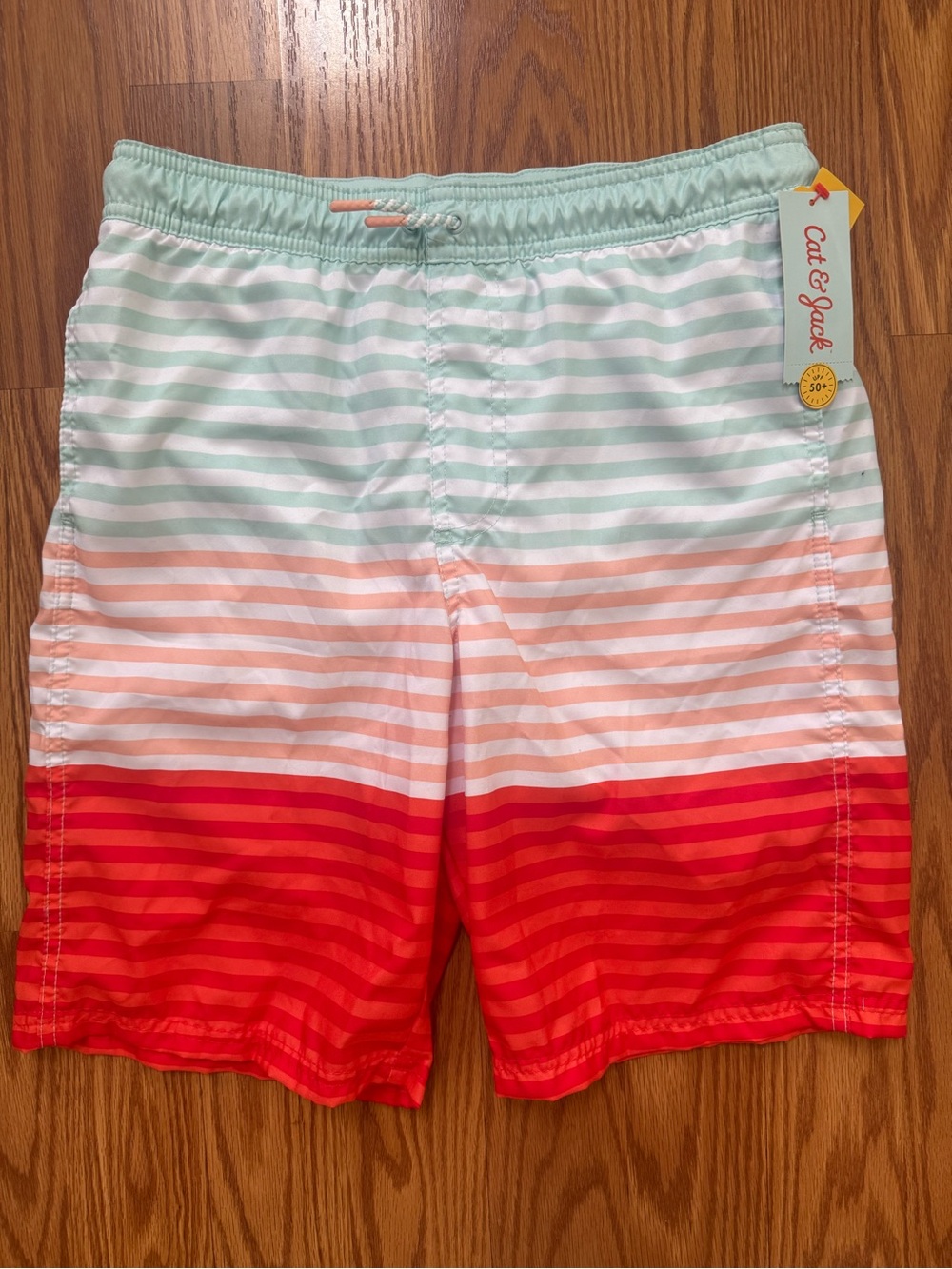 NWT Cat & Jack Boys Striped Swim Trunks